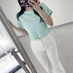 / 15컬러 무지 데일리 면100% 루즈핏 크롭 반팔 티