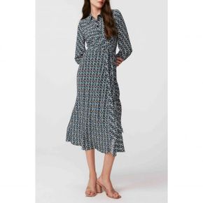 5078632 Diane von Furstenberg Tori Tie Belt Long Sleeve Shirtdress 106484983