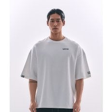 ALI 오버핏 레터링 숏슬리브 화이트