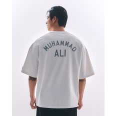 ALI 오버핏 레터링 숏슬리브 화이트
