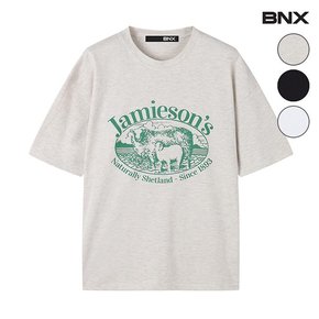 자메이슨 프린팅 코튼 박스핏 반팔 티셔츠 (BW2TS038L0)
