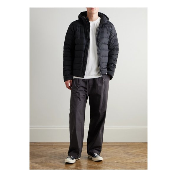 크로프톤 로고 아플리케 퀼팅 엔듀라럭스® 후드 다운 재킷 블랙 46376663162932209