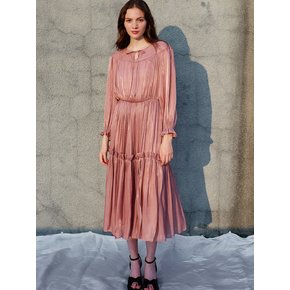 Ellasia Satin Chiffon Long Dress_Pink