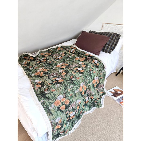 플로럴 포레스트 자가드 아트 블랭킷 소파커버