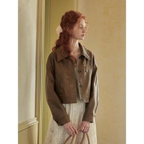 (9/11 예약 배송)PM_Vintage button leather jacket