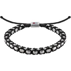 영국 타미힐피거 머플러 Tommy Hilfiger Jewelry Men`s Cord  Chain Bracelet Black - 2790182 1