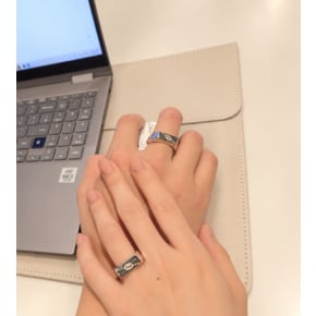 링 다이애그널 인터로킹 G 실버 반지 774038