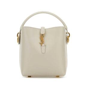 Ivory leather mini Le 37 bucket bag WHITE