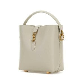 Ivory leather mini Le 37 bucket bag WHITE