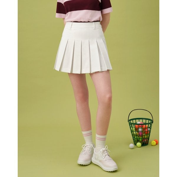 왁[WAAC]골프 (WWKCM24201WHX)여성 Essential Pleats SkIrt