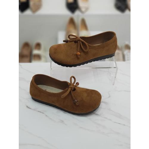 HANSHOE 세이브존01 라운드토 스웨이드 리본 단화 로퍼 1.5cm SNHS88643aa(1)
