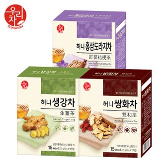  송원 허니 생강차 +쌍화차 +홍삼도라지차 (45포)