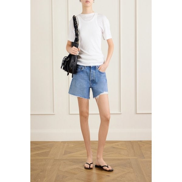 파커 디스트레스드 데님 쇼츠 46376663163028852