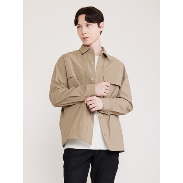 남성 플랩 요크 셔켓 (DK-BEIGE)