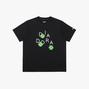 디아도라 [공식스토어] AIRTEX 테니스 볼 그래픽 반팔 티셔츠 BLACK