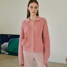 [50% 할인가 판매] COLLAR POCKET CARDIGAN (INDI PINK)