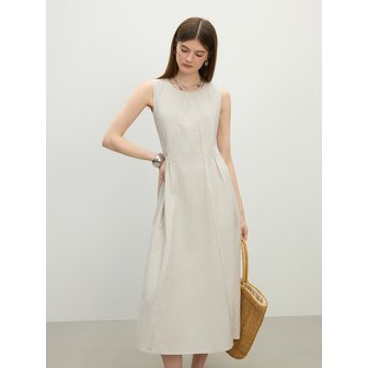웬스데이딜라잇 WD_Pleated linen sleeveless dress_2color