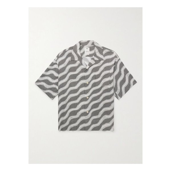 코파 캠프 칼라 프린트 캔버스 셔츠 그레이 1647597351041742