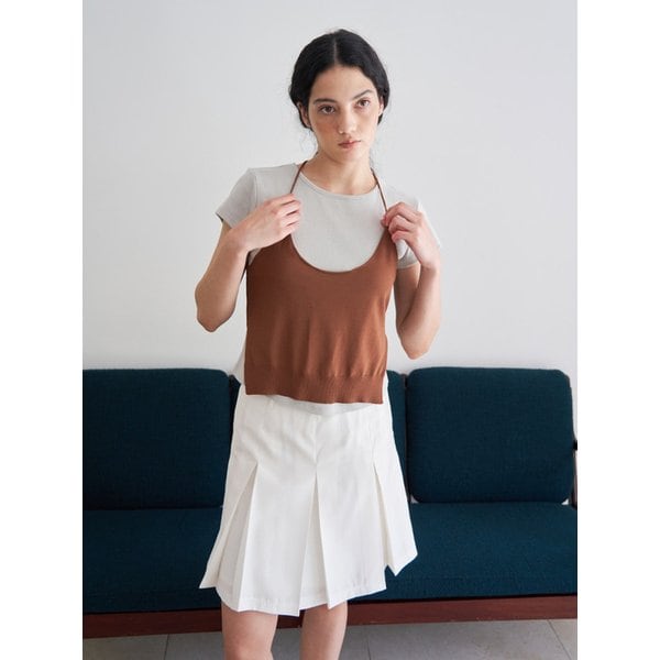 Tie slip top - brown