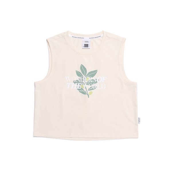 N252WTS040 여성 크로우 COOL MAX 세미크롭 민소매 티셔츠 CRYSTAL BEIGE