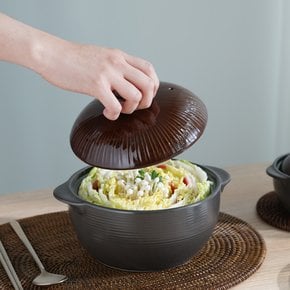 한국도자기리빙 라인팟 무균열 뚝배기 12CM 브라운