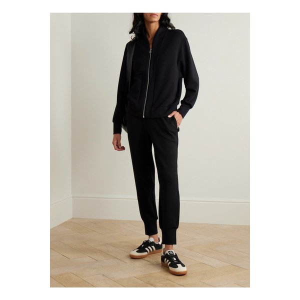 발리 슬림 커프 스트레치 저지 테이퍼드 트랙 팬츠 블랙 1647597343766988