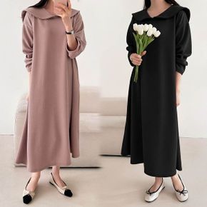 와이드 카라 세일러 긴팔 롱원피스 봄 가을 빅사이즈 임부복 R219_P417498390