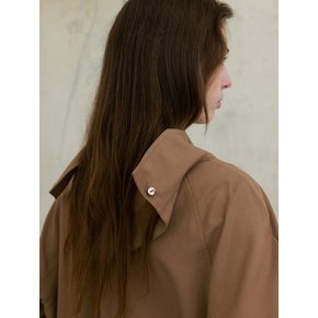 Cowl-Neck Back Open Blouse_Brown