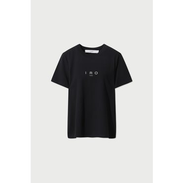 IRO BASIC 로고 자수 실켓 반팔 티셔츠 ILTAM25796BKX