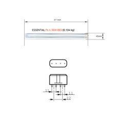에센셜 PL-L 36W 865 4P 주광색 FPL 형광등