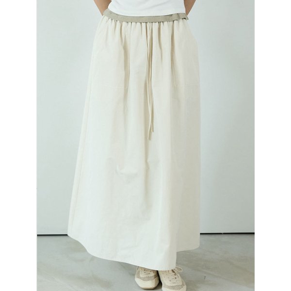 [리퍼브]Flow Maxi Skirt_Ivory