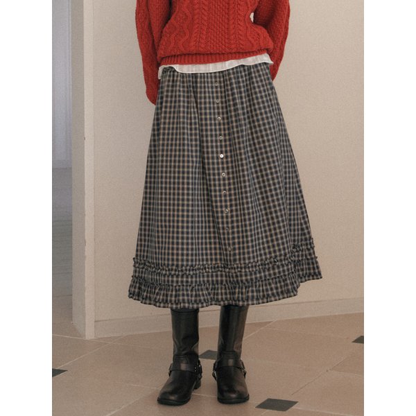 Vintage Check Frill Skirt