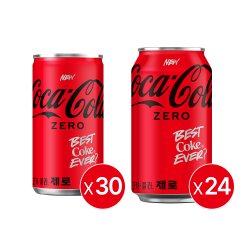 코카콜라 제로제로 190ml 30캔 + 350ml 24캔