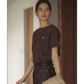 Silket cotton half sleeve t-shirt_Brown