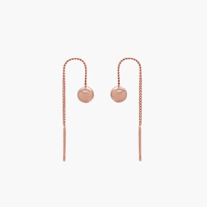 제이로렌 0M01990 베이직 볼 로즈골드 롱 실버귀걸이