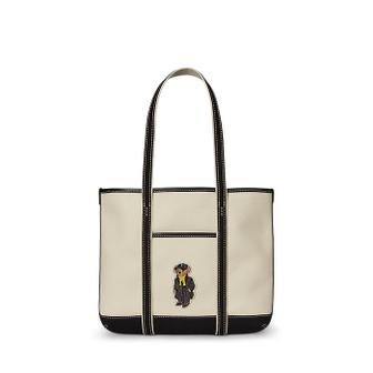 폴로 랄프 로렌 여성 폴로 베어 캔버스 스몰 쇼퍼 토트(WAPOBAG0G620480250)