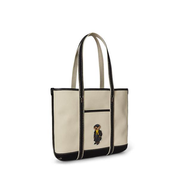 여성 폴로 베어 캔버스 스몰 쇼퍼 토트(WAPOBAG0G620480250)