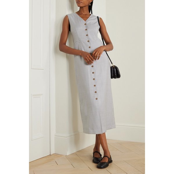 루루 드 시종 이드카 울 미디 드레스 그레이 1647597325018706