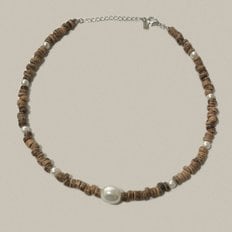 [BEST] WOODEN PEARL COLLAR_BROWN (2107220400165)