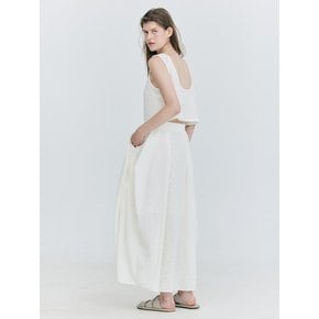 Gather Balloon Long Skirt_White