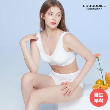 감탄브라 [크로커다일]비비드 레이스 감탄브라+팬티 2종세트 아이보리 CDW3M38_T