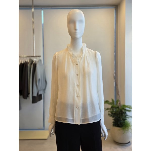 [여주점] [더 아이잗] 여성 퍼프 슬리브 프릴넥 블라우스(IS3A0BL011)