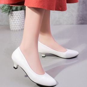 여자신발 여성 데일리 2컬러 모던 로우 펌프스힐