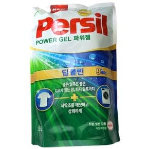 파워젤 플러스 딥클린 세탁세제 리필 드럼/일반 겸용 1.5L 1개
