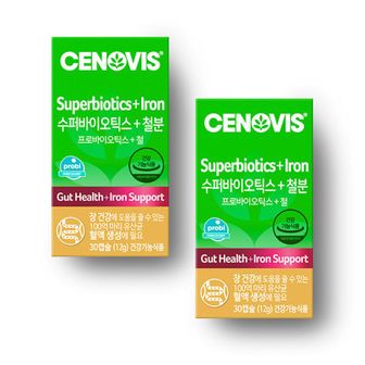 세노비스 수퍼바이오틱스+철분 (30캡슐/30일분) x 2개 세트[27575924]