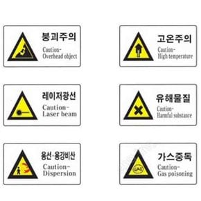 안전보건 표지 경고 600 300mm 포맥스 주의 작업중