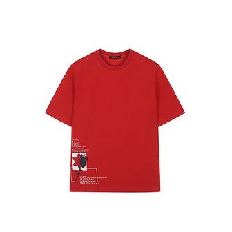 가넷옴므 [온라인 단독] GBS34254 오버핏 레드 로맨티스트 티셔츠