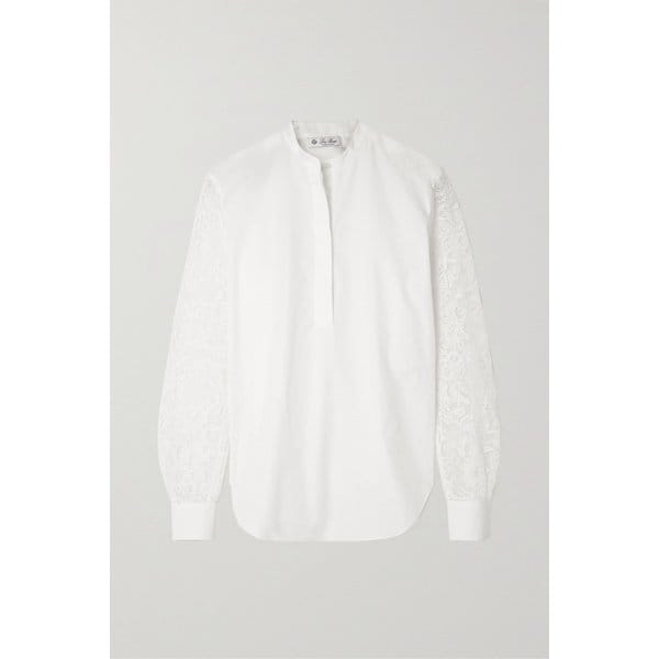 코튼 포플린 귀퓌르 레이스 셔츠 25185454456005565