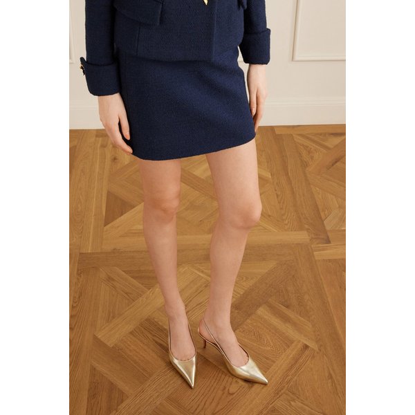 미스 Z 메탈릭 가죽 슬링백 펌프스 46376663162979353