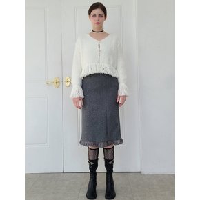 레이스포인트 기모 H라인 스커트 Lace point skirt